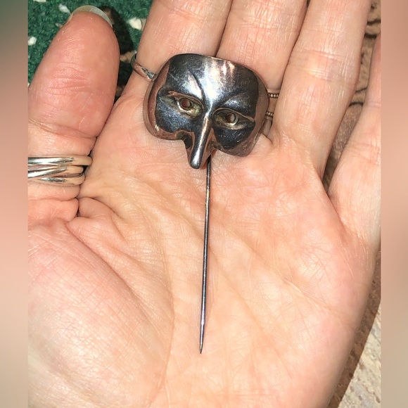 Unique Vintage Jewelry - Unique Vintage Sterling Silver Stick Pin
